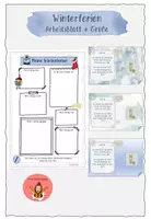 Vorschau - Arbeitsblätter - Meine Winterferien - Arbeitsblatt + Wintergruß - Deckblatt