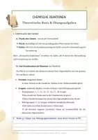 Vorschau - Stundenentwürfe - Chemische Reaktionen: Theoretische Basis und Übungsaufgaben - Deckblatt