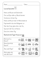 Vorschau - Arbeitsblätter - Materialpaket Lesen kurze Geschichten 3fach Differenzierung, - Seite 2