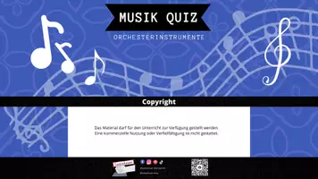 Vorschau - Spiele - Musik Quiz - Orchesterinstrumente - Interaktives PDF - Deckblatt