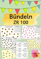 Vorschau - Arbeitsblätter - Bündeln, ZR 100, Freiarbeit, Förderung, Einer, Zehner - Deckblatt