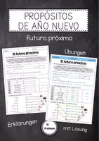 Vorschau - Arbeitsblätter - Propósitos de Año Nuevo - Futuro próximo (Neujahrsvorsätze) - Deckblatt
