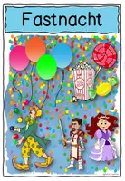 Vorschau - Stundenentwürfe - Fasching / Karneval / Fastnacht Symbolkarte / Transparenzkarte Grundschule - Seite 1