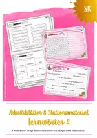 Vorschau - Arbeitsblätter - Lernwörter 4 - Stationsmaterial + Arbeitsblätter - Deckblatt