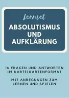 Vorschau - Spiele - Lernspiel Absolutismus und Aufklärung (Karteikarten/mit Lösung) + GoogleForms Test - Deckblatt