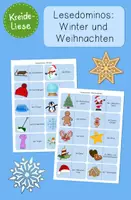 Vorschau - Arbeitsblätter - Lesedominos: Winter und Weihnachten - Deckblatt