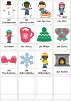 Vorschau - Arbeitsblätter - Wortschatz: Winter - Bildkarten und Arbeitsblätter ( DaZ + DaF ) - Seite 1