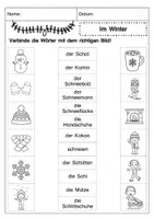 Vorschau - Arbeitsblätter - Wortschatz: Winter - Bildkarten und Arbeitsblätter ( DaZ + DaF ) - Seite 2