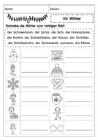Vorschau - Arbeitsblätter - Wortschatz: Winter - Bildkarten und Arbeitsblätter ( DaZ + DaF ) - Seite 3