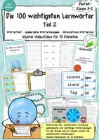 Vorschau - Unterrichtsreihen - Die 100 wichtigsten Lernwörter - Teil 2 - Wörtertest-Übungen-Ablaufplan - Deckblatt