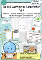Vorschau - Unterrichtsreihen - Die 100 wichtigsten Lernwörter - Teil 3 - Wörtertest-Übungen-Ablaufplan - Deckblatt