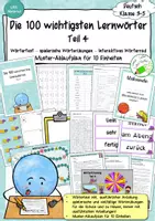 Vorschau - Unterrichtsreihen - Die 100 wichtigsten Lernwörter - Teil 4 - Wörtertest-Übungen-Ablaufplan - Deckblatt