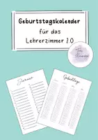 Vorschau - Poster - Geburtstagskalender für das Lehrerzimmer Version 2 - Deckblatt