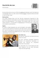 Vorschau - Arbeitsblätter - Musikgeschichte - Jazz (Infotext und Übungen) - Deckblatt