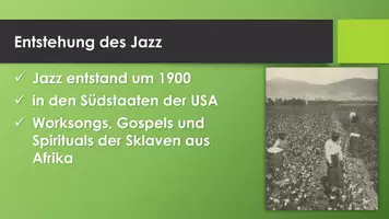 Vorschau - Poster - Geschichte des Jazz (Präsentation, H5P, Plakat) - Seite 1