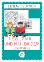 Vorschau - Arbeitsblätter - Lies- zähl- und mal- Blätter. Lerntheke mit Laufzettel - Deckblatt