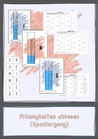 Vorschau - Arbeitsblätter - Flüssigkeiten ablesen - Bewegungsspaziergang #Silvesterknaller23 - Deckblatt