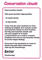 Vista previa - Juegos / Gamificación - Extended conversation clouds | GESE 1 | ESL | speaking - página 1