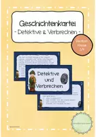 Vorschau - Aufgabenkarten - Geschichtenkartei "Detektive und Verbrechen" (10 Schreibideen) - Deckblatt