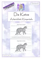 Vorschau - Arbeitsblätter - Freebie - Körperteile der Katze - Arbeitsblatt - Deckblatt