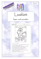 Vorschau - Arbeitsblätter - Freebie - Leseblatt - lesen und anmalen - Deckblatt