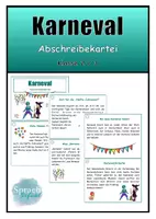 Vorschau - Unterrichtsreihen - Abschreibekartei Karneval / Fasching Kl. 2/3 - Deckblatt
