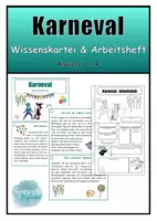 Vorschau - Arbeitsblätter - Karneval / Fasching Wissenskartei und Arbeitsheft Kl. 3/4 - Deckblatt