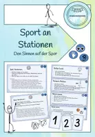 Vorschau - Stationenlernen - Sport an Stationen - Den Sinnen auf der Spur - Deckblatt