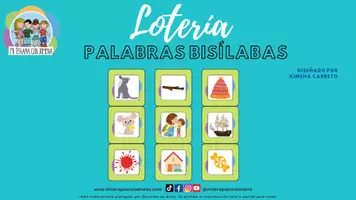Vista previa - Manualidades / Dibujos para colorear - Lotería palabras bisílabas - Portada