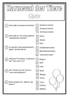 Vorschau - Arbeitsblätter - Karneval der Tiere - Quiz - Seite 2