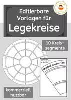 Vorschau - Mal- und Bastelvorlagen - Editierbarer Legekreis - Vorlage mit 10 Kreissegmenten (kommerziell, editierbar) edukilights22 - Deckblatt