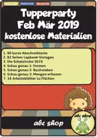 Vorschau - Mal- und Bastelvorlagen - Kostenlose Kostproben Februar/März 2019: Abschreibtexte, Lapbook, Schatztruhe, Wahrnehmung, Konzentration, Flächen, Formen - Deckblatt