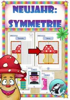 Vorschau - Arbeitsblätter - Winter - Silvester - Symmetrie : Spiegeln um die Symmetrieachse - Deckblatt