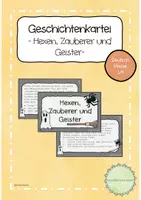 Vorschau - Aufgabenkarten - Geschichtenkartei "Hexen, Zauberer und Geister" (10 Schreibideen) - Deckblatt
