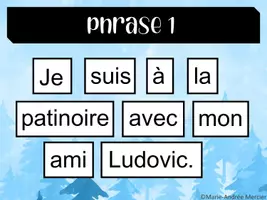 Aperçu - Feuilles d'exercices - Les phrases mélangées thème hivernal - Page 1