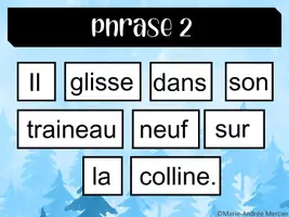 Aperçu - Feuilles d'exercices - Les phrases mélangées thème hivernal - Page 2