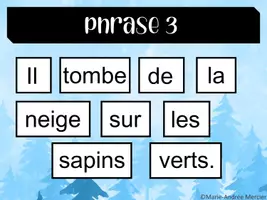 Aperçu - Feuilles d'exercices - Les phrases mélangées thème hivernal - Page 3