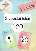 Vorschau - Unterrichtsreihen - Kreative Stationskärtchen mit Zahlen von 1-20!! - Deckblatt