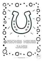 Vorschau - Mal- und Bastelvorlagen - Neujahr - Malvorlage - Glücksbringer 1/7- Ausmalbild - Silvester - Deckblatt