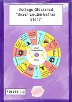 Vorschau - Mal- und Bastelvorlagen - Glücksrad Vorlage: Unser zauberhafter Start - Deckblatt