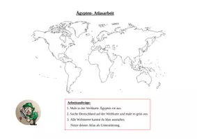 Vorschau - Arbeitsblätter - Kartenarbeit "Altes Ägypten" Jg. 5+6 inkl. Lösungen - Seite 1