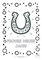 Vorschau - Mal- und Bastelvorlagen - Neujahr - Malvorlage - Glücksbringer 6/7- Ausmalbild - Silvester - Deckblatt