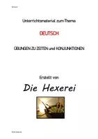 Vorschau - Arbeitsblätter - Deutsch Übungen Zeiten und Konjuktionen - Deckblatt