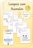 Vorschau - Arbeitsblätter - Lesepässe zum ausmalen mit Leseurkunden - Deckblatt
