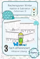 Vorschau - Arbeitsblätter - Rechenspur Winter Zahlenraum 10 Addition & Subtraktion - Deckblatt
