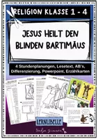 Vorschau - Unterrichtsreihen - Jesus heilt den blinden Bartimäus - 4-stündige Unterrichtsreihe Klasse 1 - 4 - Religion Grundschule - Deckblatt