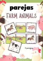 Vista previa - Unidades / Secuencias / Situaciones de Aprendizaje - ENCUENTRA LA PAREJA - Animales de granja /Farm animals - Portada