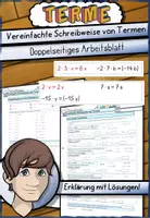 Vorschau - Arbeitsblätter - Vereinfachte Schreibweise von Termen - Doppelseitiges Arbeitsblatt - Deckblatt