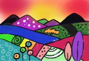 Vorschau - Arbeitsblätter - Pop Art Landschaft gestalten - Deckblatt