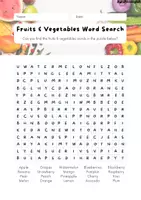 Vista previa - Juegos / Gamificación - Fruits & Vegetables Word Searches! - página 1